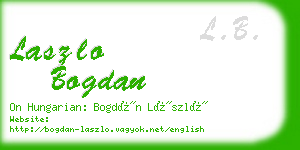 laszlo bogdan business card